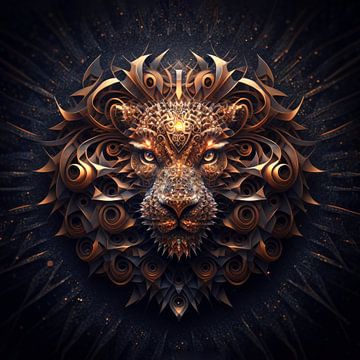 Tête de lion Digital Art Fantasy sur Preet Lambon