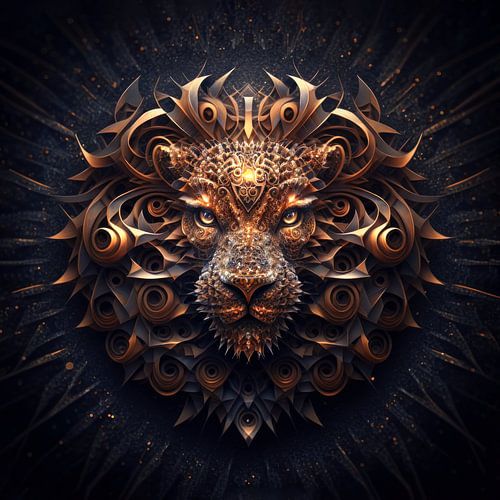 Leeuwenkop Digitaal Kunst Fantasie