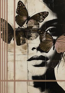 Butterflies & Brown Lines van Bianca ter Riet