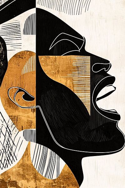 Abstract portrait with gold details by Imperial Art House