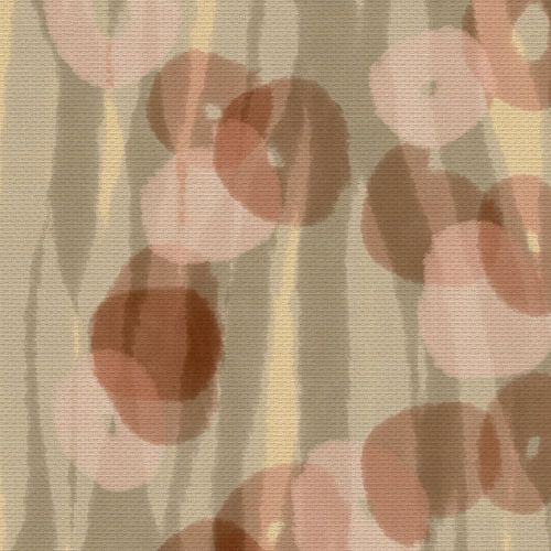 Minimalistische lijnkunst met organische vormen in terracotta en beige