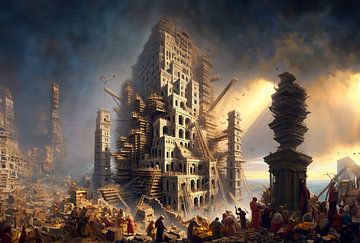 De toren van Babel, volgens het bijbelse verhaal van Eye on You