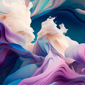 Abstract werk met kleurrijke organische vormen van Maarten Knops