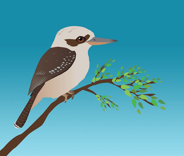 Illustration numérique d'un kookaburra par Bianca Wisseloo