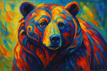 Cheerful animal portrait with bright colours by Art & Soul Creations