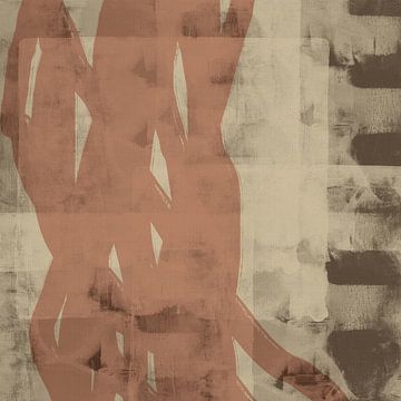 Art abstrait contemporain dans les tons taupe, beige et marron sur Art minimaliste abstrait