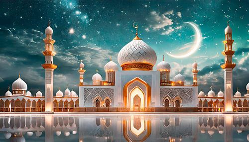 Moskee met weerspiegeling
