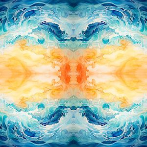 Wavy sea abstract collage by Vlindertuin Art
