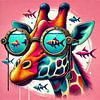 La girafe voit le poisson sur CanvasbyCaro