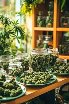 Herbal paradise: Cannabis in a glass box by Poster Art Shop