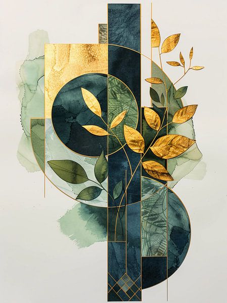 green and gold leaves by haroulita