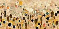 Mensen en gebouwen in abstracte stijl van True Nature Art thumbnail
