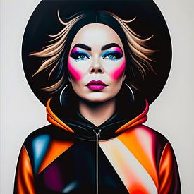 Portrait 2 of popular Icelandic singer Björk by The Art Kroep