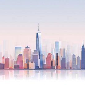 Minimalistische New Yorker Skyline von Thea