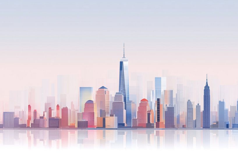 Minimalistische New Yorker Skyline von Thea