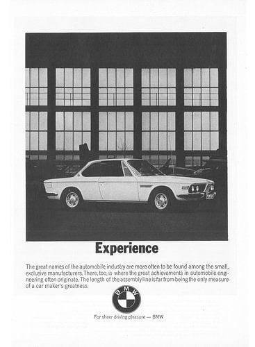 Werbung 1970 BMW 2800 CS