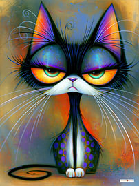 Boze zwarte kat - poes