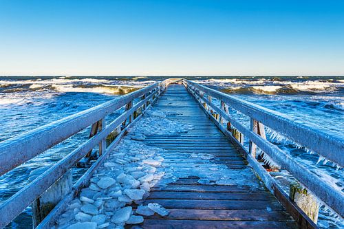 Passerelle sur la côte de la mer Baltique près de Zingst sur le Fischland-Darß sur Rico Ködder