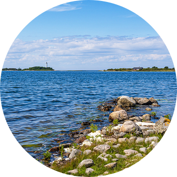 De vuurtoren Långe Erik aan de Baltische kust op het eiland Öl