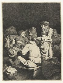 Hostess and company in inn, Cornelis Pietersz