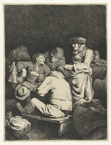 Waardin en gezelschap in herberg, Cornelis Pietersz