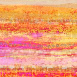 geometrische Landschaft  in Orange von Claudia Gründler