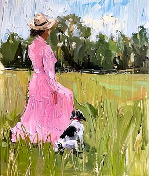 Frau mit Hund von Egon Zitter