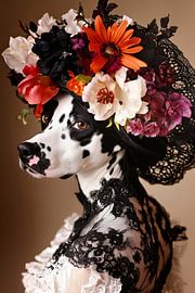 Dalmatian with flower wreath - pure elegance by Poster Art Shop