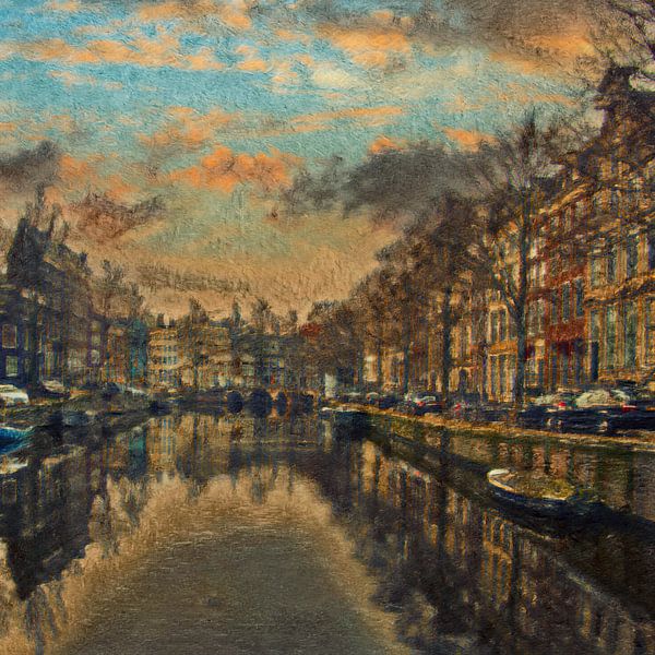 Canal in Amsterdam by Nop Briex