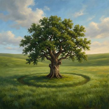 in the middle of the landscape