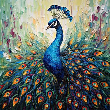 Peacock painting by Blikvanger Schilderijen