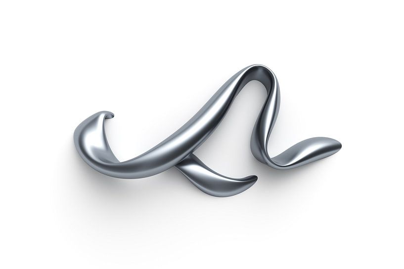 Kurviges Metall blau Querformat von Jörg Hausmann