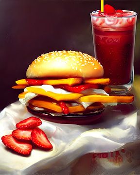 Aardbeien en hamburgers 1 van Jonas Potthast