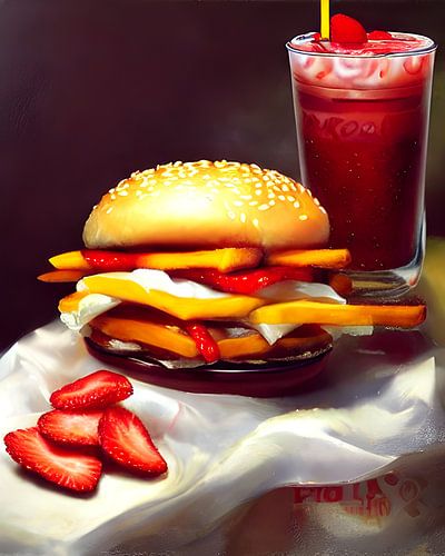 Strawberries and burgers 1