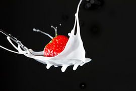 Erdbeere in Milch I von Van Renselaar Fotografie