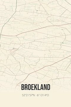 Vintage landkaart van Broekland (Overijssel) van MijnStadsPoster