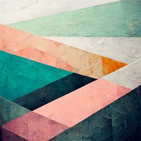Abstract geometric shapes in pastel colours in Scandinavian style by Roger VDB