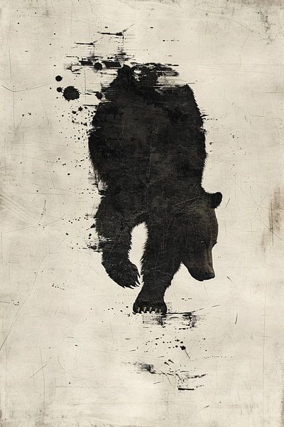 Abstract beer in zwart-wit silhouet van Imperial Art House