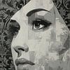 Femme Yeux | Femme en noir et blanc Abstraction sur Caprices d'Art