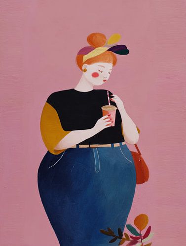 Fashion Queen im Sommer mit Milchshake