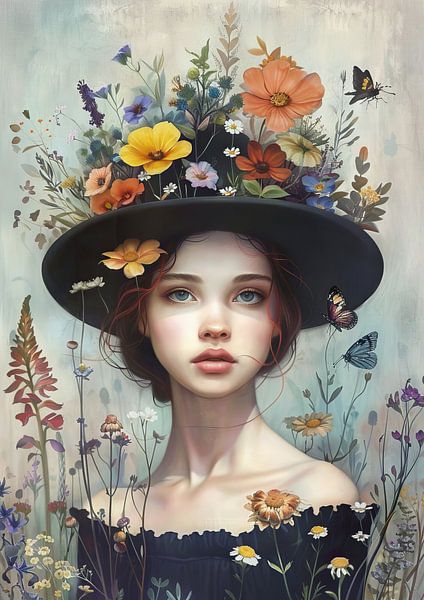 Floral portrait | Whispering Blooms by Abstract Painting