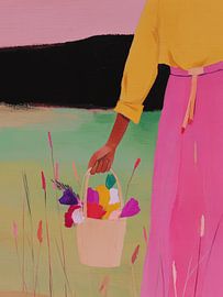 Een mand vol wilde bloemen van Carla Van Iersel