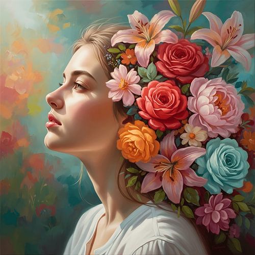 1. **Bloeiende sereniteit - Impressionistisch bloemenportret