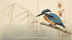 Eisvogel im Schilf
