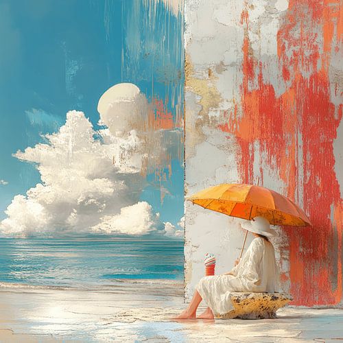 femme vintage à la plage