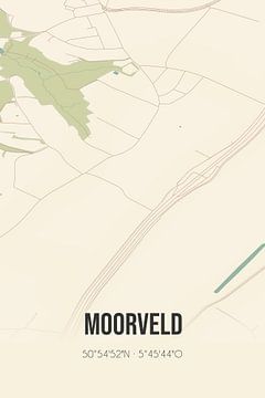 Vintage map of Moorveld (Limburg) by Rezona