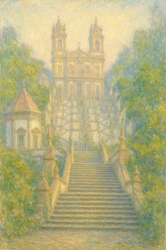 Bom Jesus do Monte Staircase – Braga Baroque Sanctuary Impressionist Art