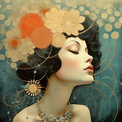 Modern portrait in collage style