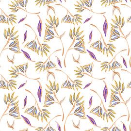Copper, gold and blue floral pattern by Liv Dee