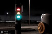 Bike traffic light at night